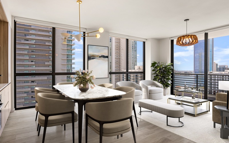 Unit C1 Living Dining